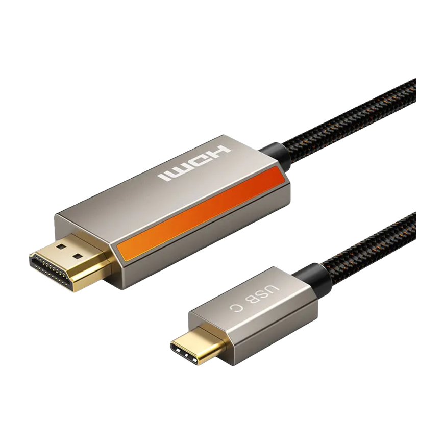 Кабель-адаптер с оплёткой CABLETIME USB-C — HDMI 2.1 (1 м)